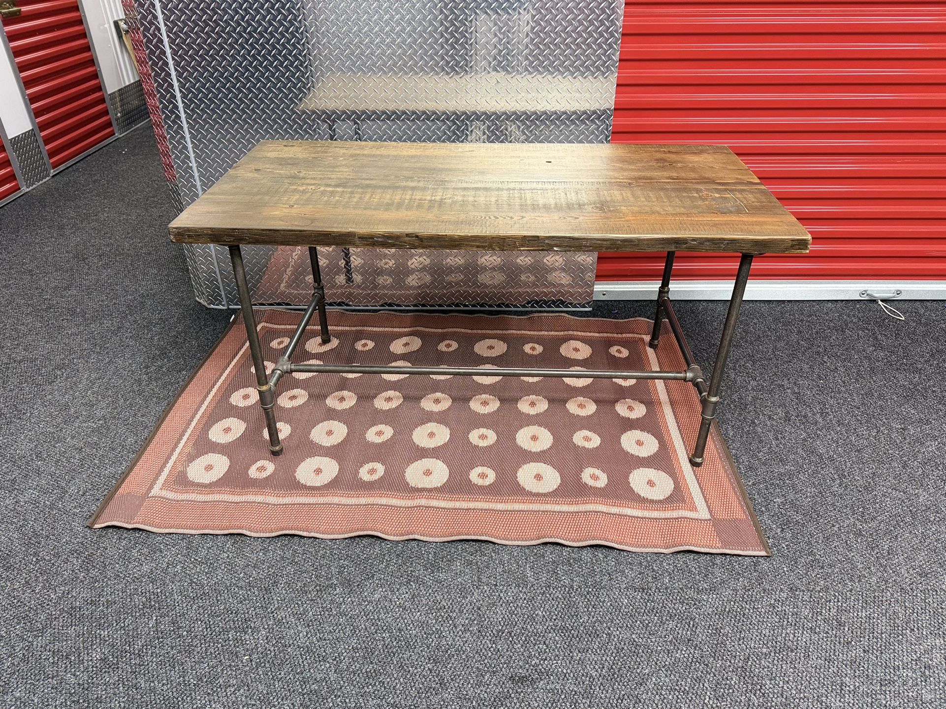 Rustic Wood & Metal Pipe Desk