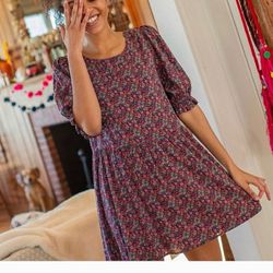 Natural Life Womens Flowy Floral Mini Dress Size M Colorful Cottage Bloomcore