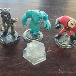 Disney Infinity Characters Captain Jack Sparrow, Sulley, Mr. Incredible and the Playset Crystal