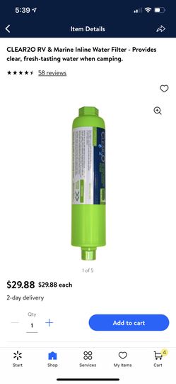 CLEAR2O RV & Marine Inline Water Filter - Provides clear, fresh-tasting water when camping.