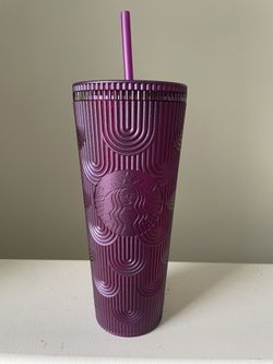 Brand New Raspberry Colored 24 Oz. Starbuck Drink Cup