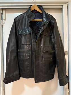Mens XL Faux- Leather Coat