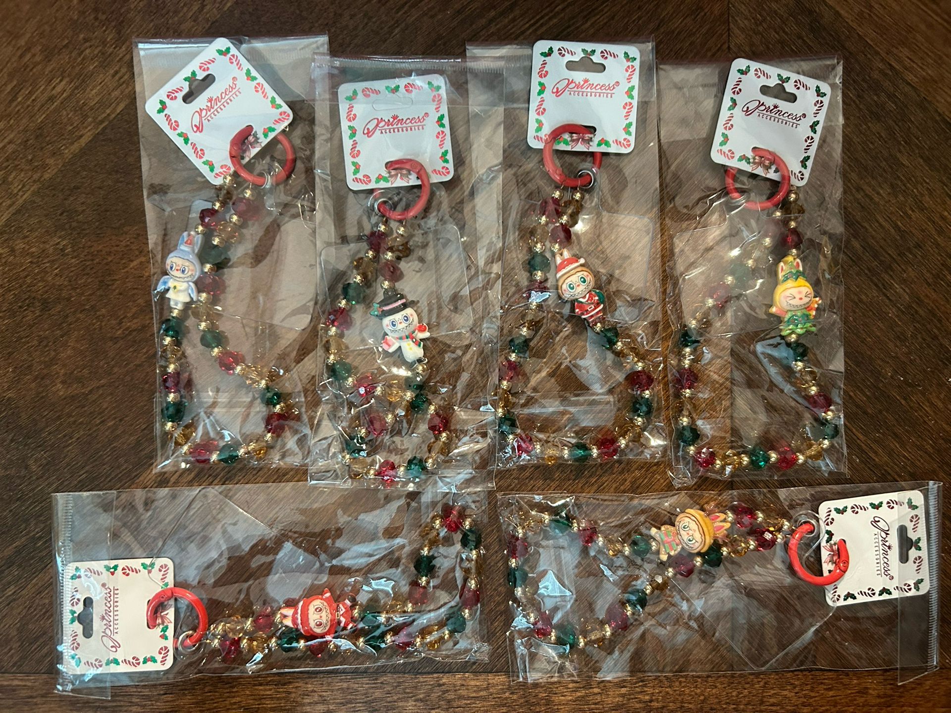 Labubu Crystal Christmas Keychains 