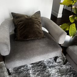 West Elm Grey Velvet Living room Chair
