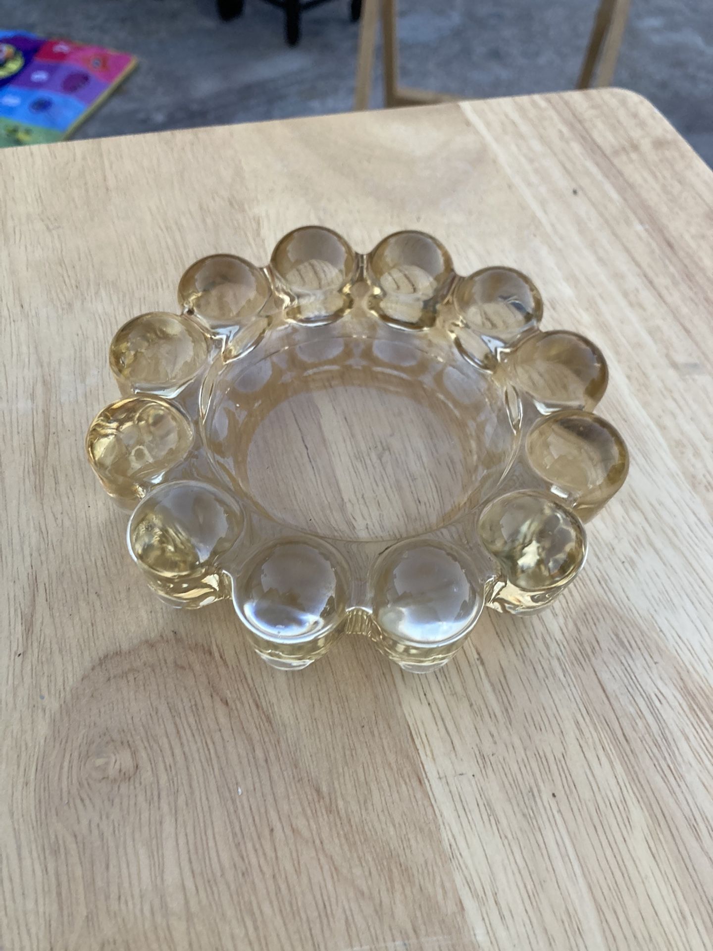 60s 70s Boopie Bubbles Glass Ashtray