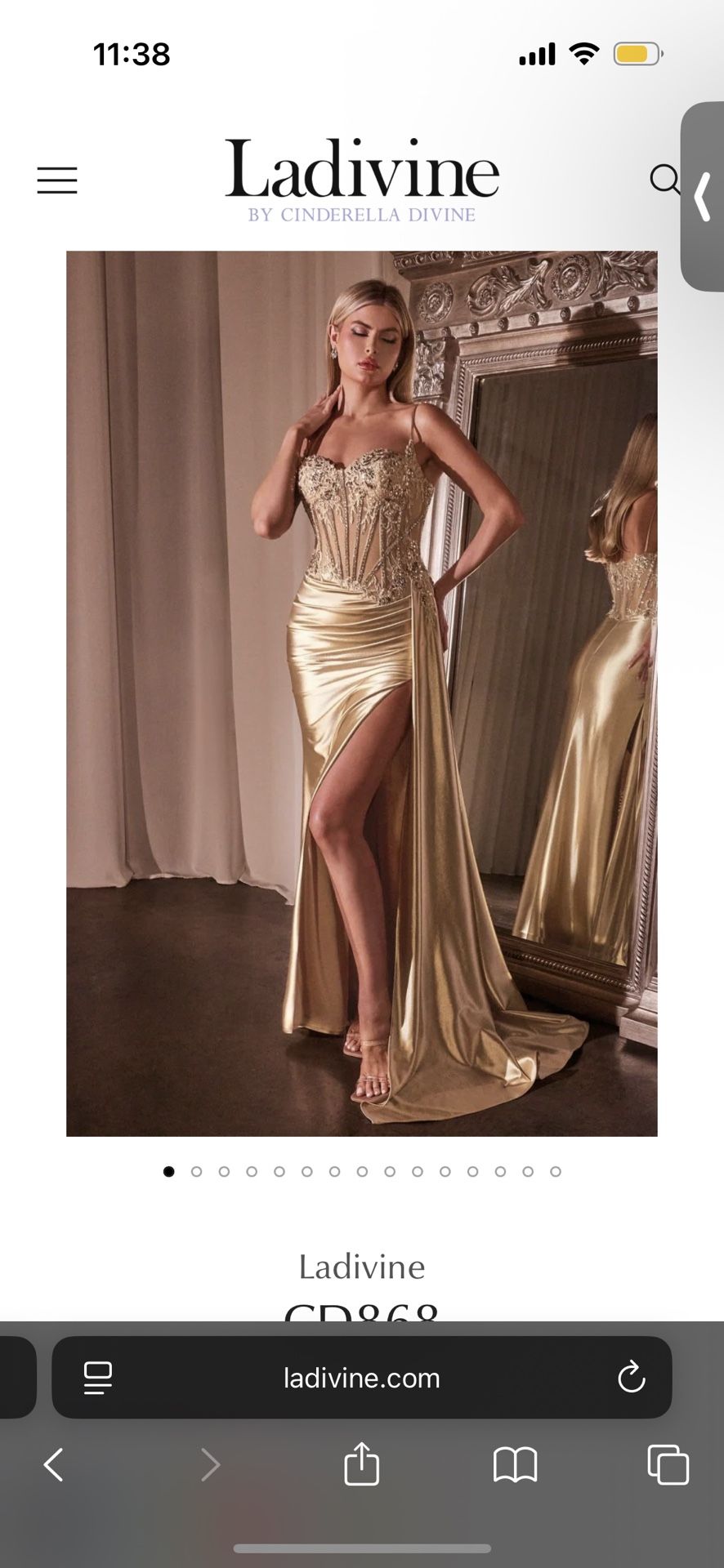 Champagne gold prom/formal dress