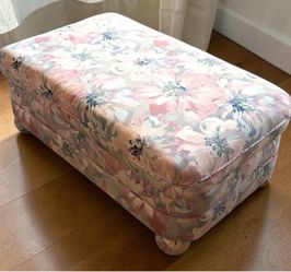 Vintage 90’s Floral Upholstered Ottoman Footstool