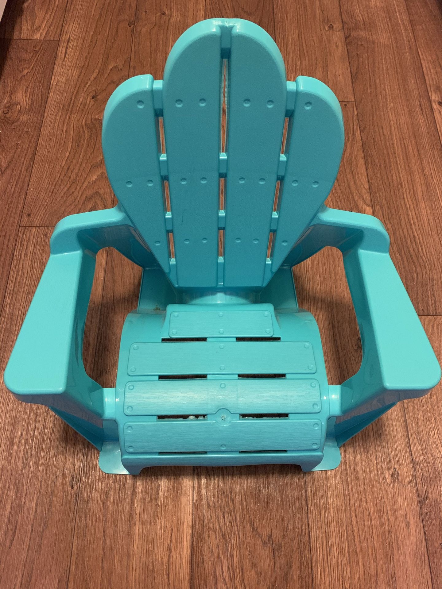 Kids Teal Turquoise Blue Adirondack Plastic Patio Chair