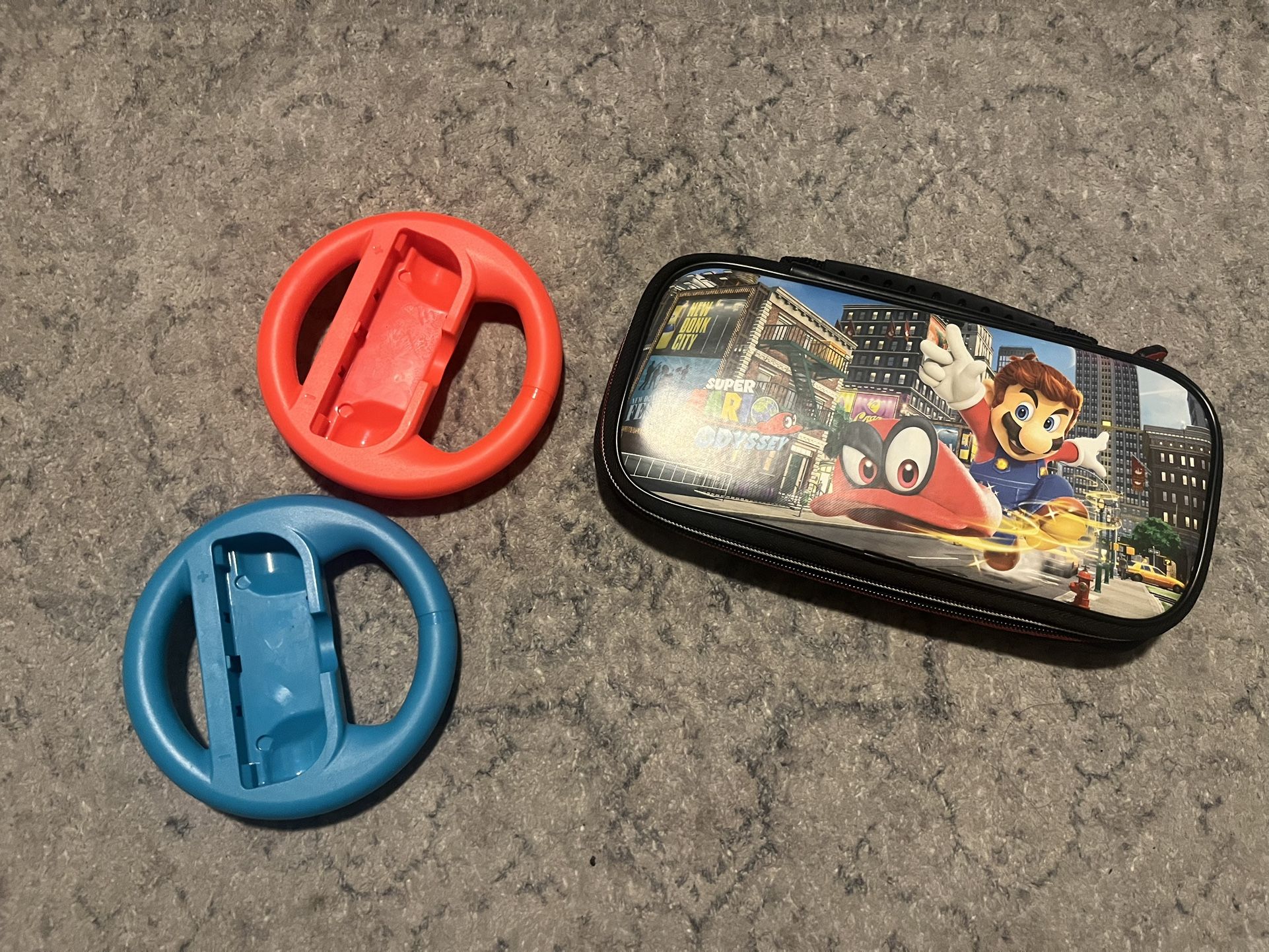 super Mario Odyssey Case + Red/Blue Mario cart Wheels