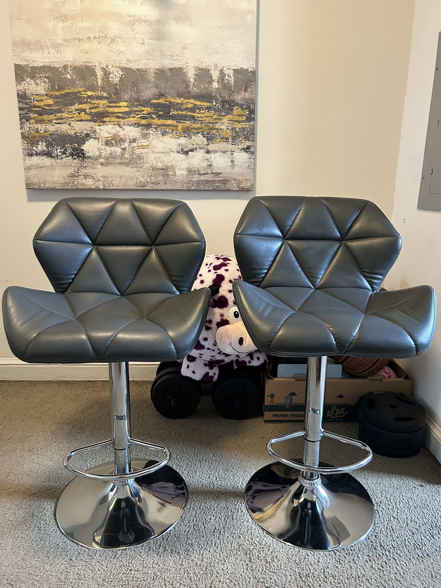 Grey Bar Stool Set