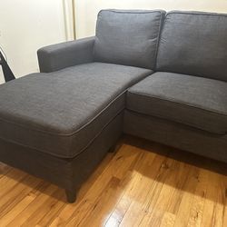 Dark Grey Blue 3 Seat Couch With Removable Chaisefpr Either Side 