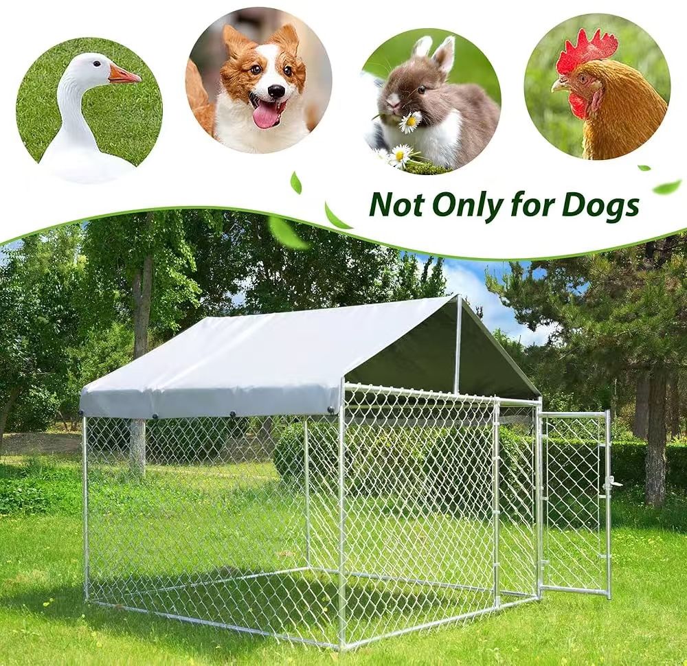 Extra Large Outdoor Dog Kennel, Rust Resistant with Roof, Galvanized Dog Chain $100