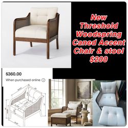 New Accent Chair & Stool by Threshold $200 only 1 original price $360 East Palmdale 