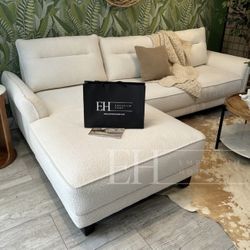 White Boucle Modern Sofa Sectional 🔥FINANCING AVAILABLE 