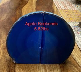 Agate Genuine Stone (Blue Dyed) Bookends from Brazil 5.82lbs