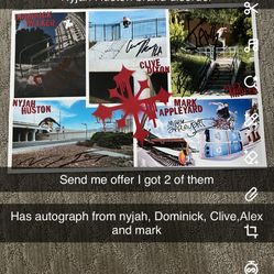 Nyjah Skateboard/poster Autograph