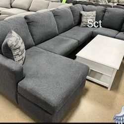Charcoal Large Sectionals Sofas Couchs With İnterest Free Payment Options 