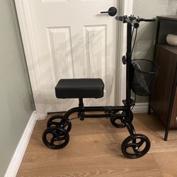 BRAND NEW & ASSEMBLED WINLOVE Black Steerable Knee Scooter with Basket Dual Braking System for Angle and Injured Foot Broken Economy Mobility