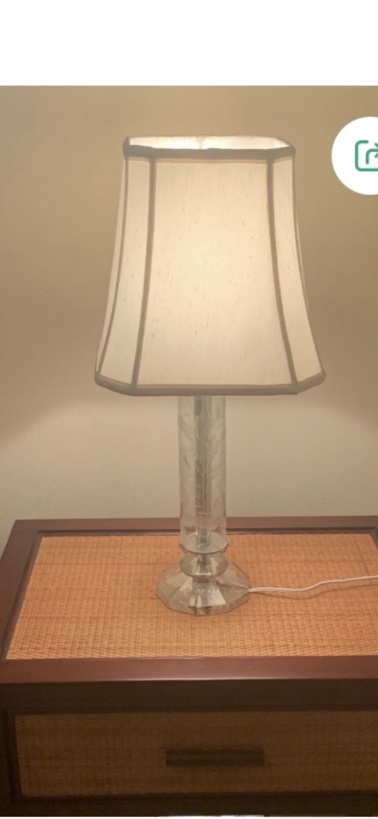 Etched Vintage Crystal Lamp