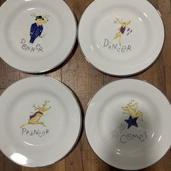 Pottery Barn Reindeer Plates