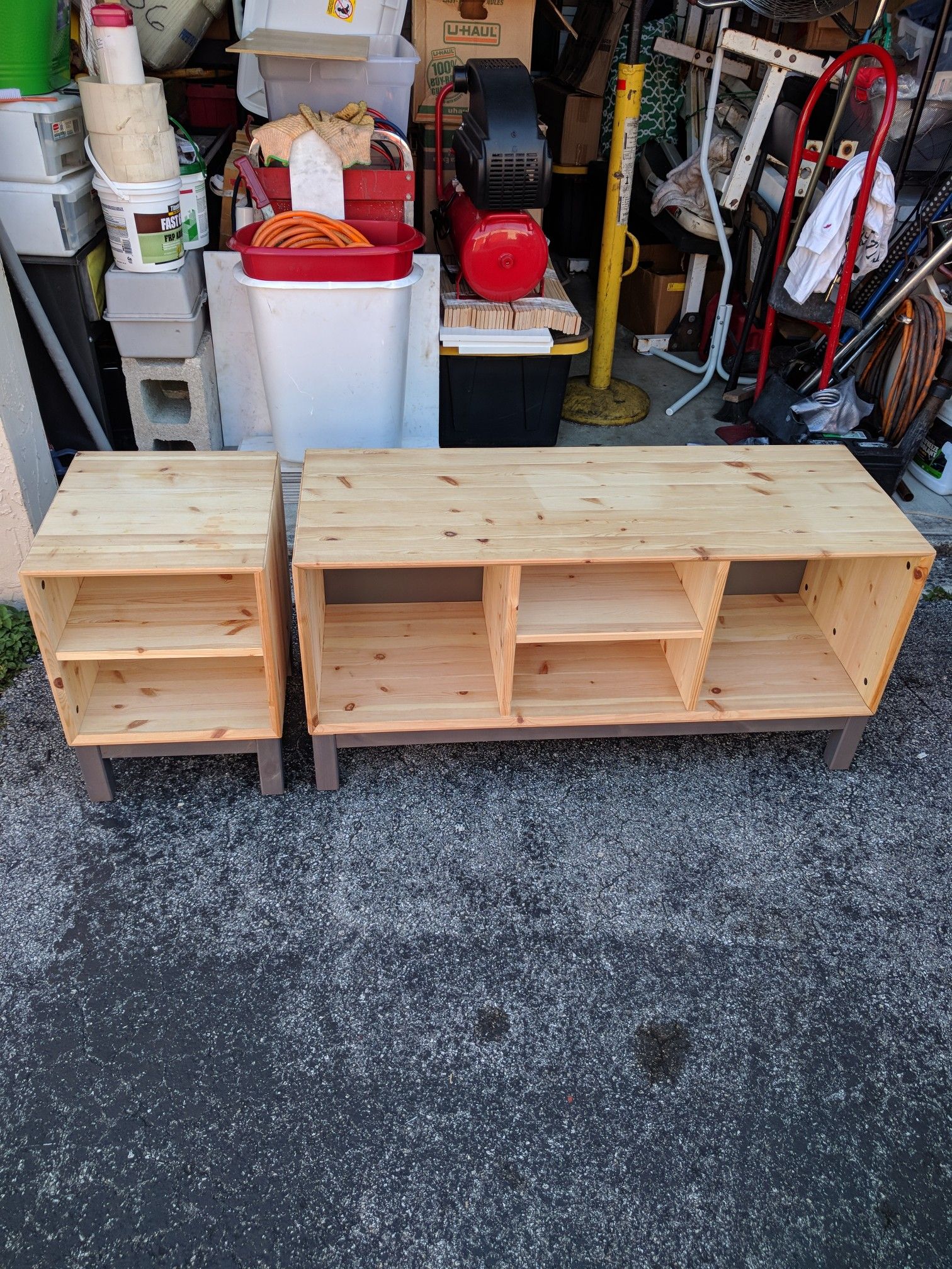 Ikea Nornas 2pc Pine Wood Bench With Storage