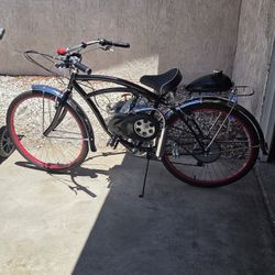 SCHWINN 7 SPEED BEACH CURSER MOTOR BIKE 3.5 HP. CLEAN NEW.   PS I BUILD MOTER BIKES