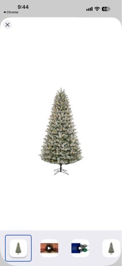 9-ft Flocked Carolina Pine Pre-lit Artificial Christmas Tree with Color Changing LED Lights