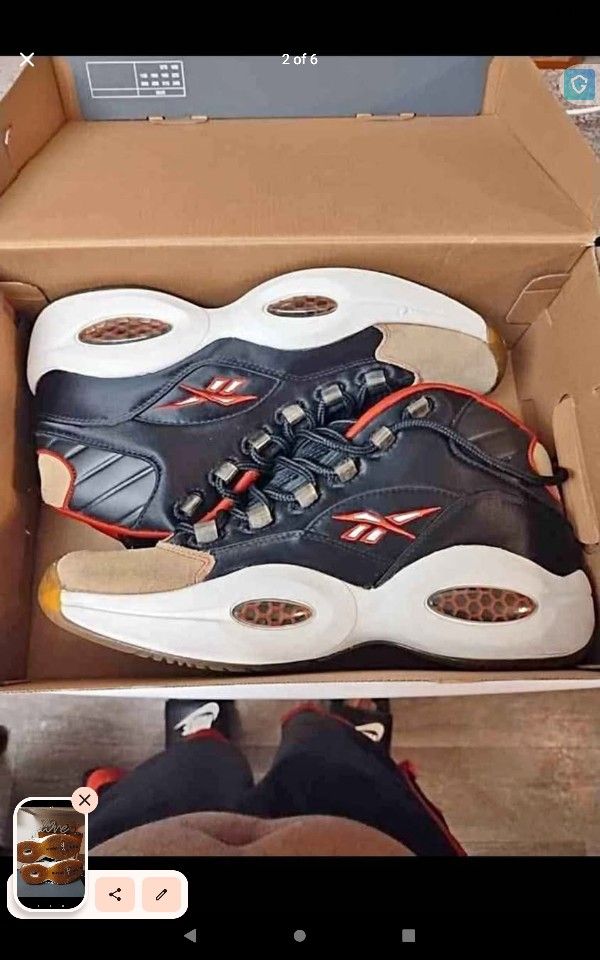 ALLEN IVERSON REEBOK QUESTION 76ERS SNEAKERS MENS  SIZE 10. Can send more pics but best seen in person