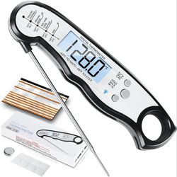Digital Meat Thermometer, Waterproof Instant Read Food Thermometer for Cooking