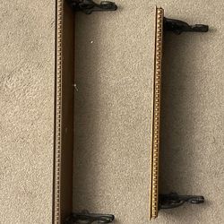 2 Wooden And Metal Shelves