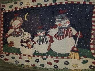 Frosty and Family throw blanket