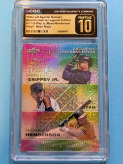 Griffey Jr/Ryan/Henderson 💥1of1💥Leaf Special Release