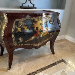 Hand Painted Antique Bombay Cabinet / Chest