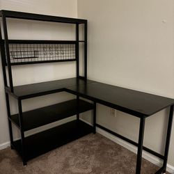 Black 55 inch Office Corner Desk