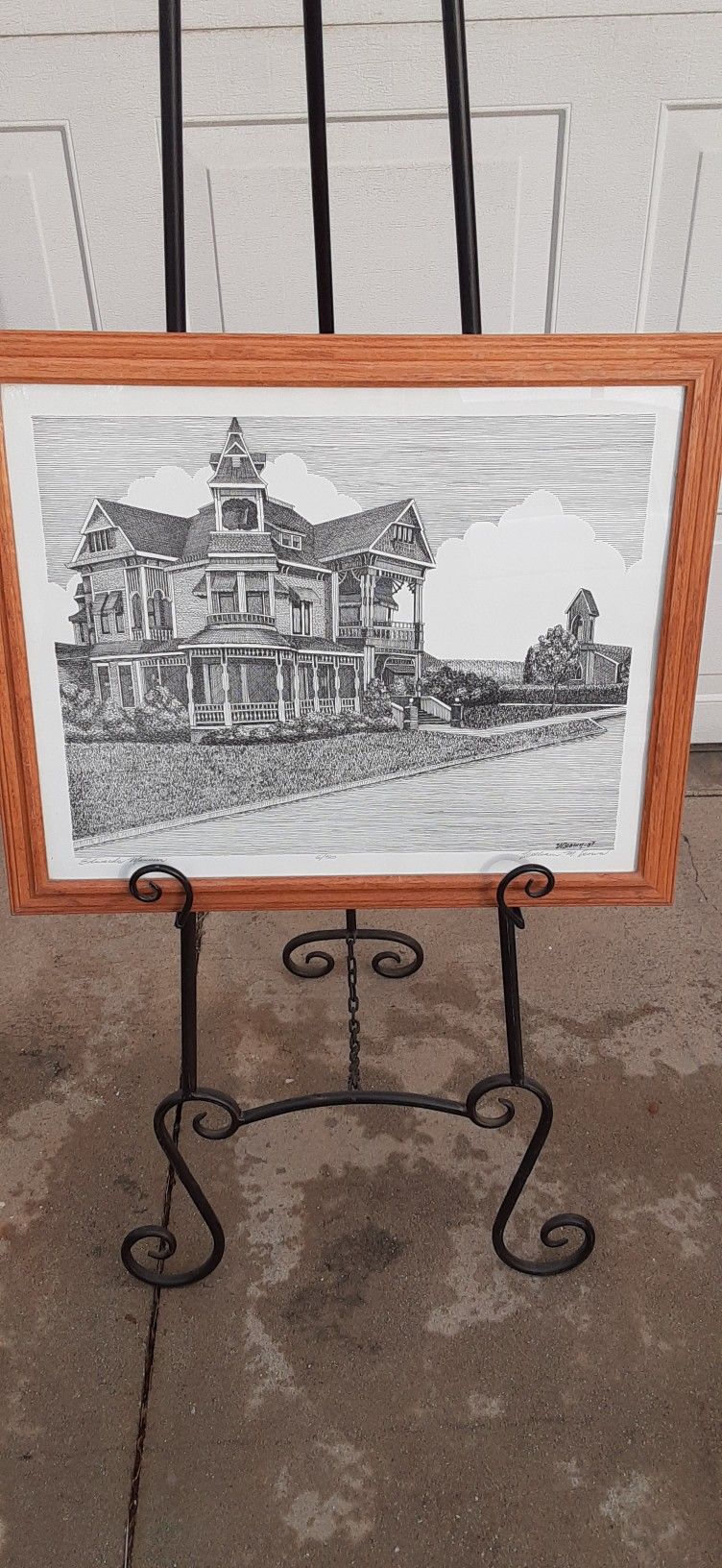 SALE Vintage Framed Edwards Mansion Low Limited Edition Lithograph Print Signed William M. Brown