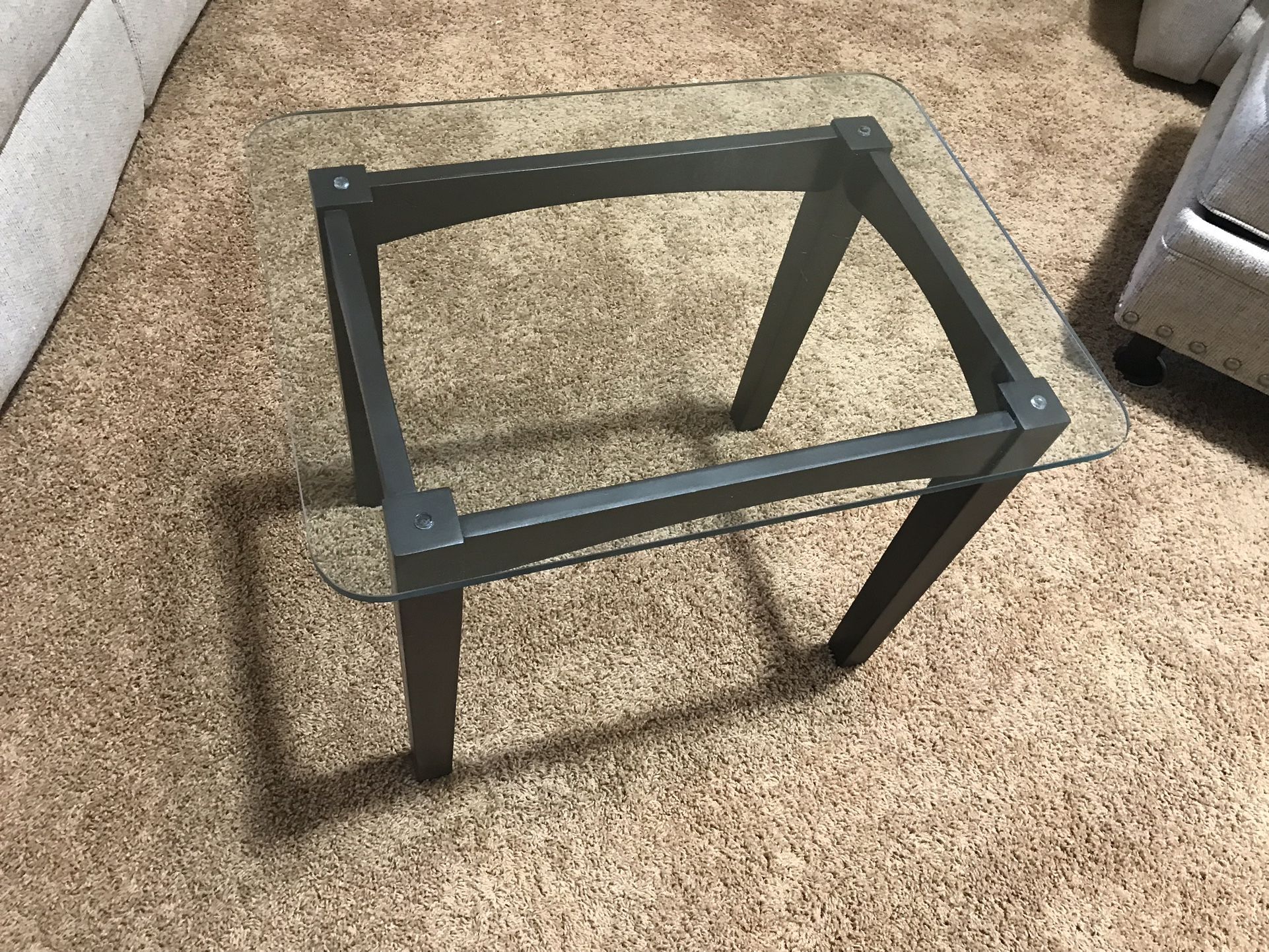 Glass Top End Table Or Side Table