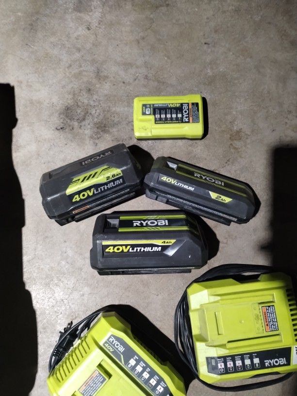 RYOBI 40V BATTERIES AND TOOLS