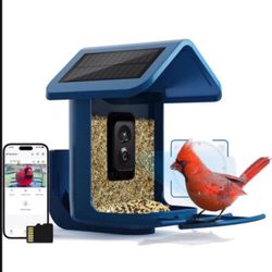 Bird Feeder with Camera Wireless Outdoor - Smart Bird Feeder Camera 1080P HD for Close-up Shots, Solar Powered, Birds AI Recognition & SD Card 