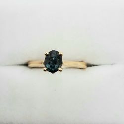 Solid 14K Blue Sapphire Ring