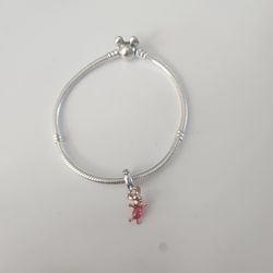 Pandora Bracelet + Piglet Charm New 8 Inches 