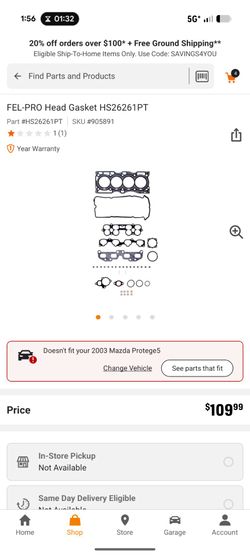 Fel pro cylinder head Gasket set For Nissan 2.5l Altima 02-06 sentra x-trail