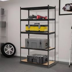 😀 12”Dx30”Wx70"H Heavy Duty Garage Shelving Units,5-Tier Adjustable Storage Shelves,Loads 2000 LBSS,Adjustable Garage Storage Shelving, Metal Storag