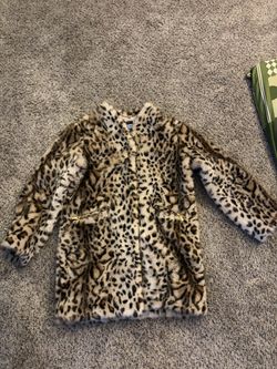 Leopard Print Faux Fur Coat