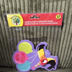 Large glitter, classroom decor, 10 pieces