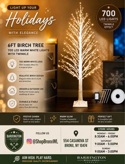 6ft LED Birch Tree with Twinkle Lights