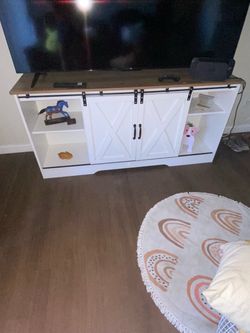 Farmhouse Sliding Barn Door TV Stand