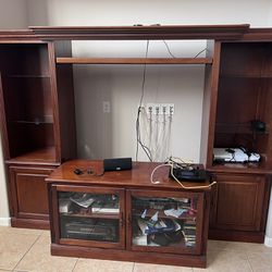 Solid Wood TV Stand Cabinets With Lights 
