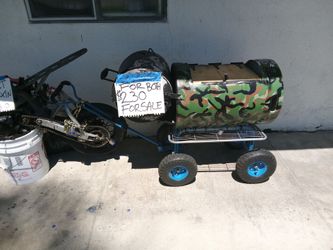 My friend selling he's pocket cc bike frame project and a hand craft grill and ice chest.  Throw him an offer