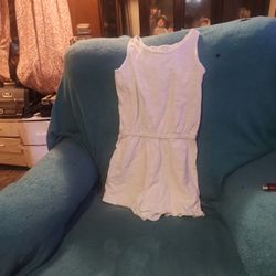 GIRL'S JUNIOR SIZE: XL 14 VERY LIGHT GREEN SLEEVELESS  ROMPER