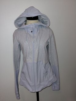 Lululemon Voyage Hoodie Women’s Size 10 Gray Lavender Full Zip Hoodie Yoga EUC